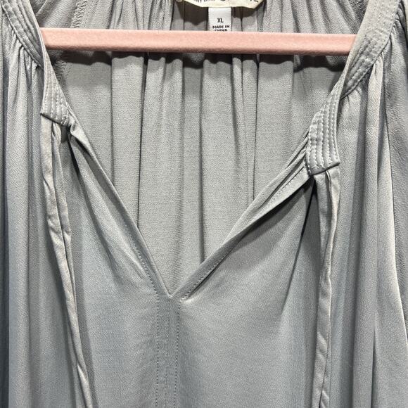 Johnny Was Calme Gray Double Tassel Tonal Embroidered V-Neck Tunic Women Size XL - Picture 5 of 14